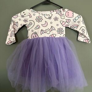 Source Unknown Purple and White Kids Dress